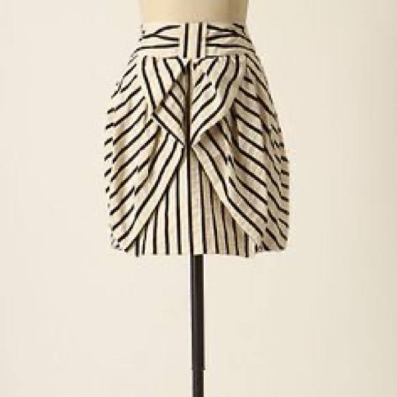 Anthropologie Eva Franco Striped Aniseed Skirt, Size 0, Black & Cream - Picture 3 of 5